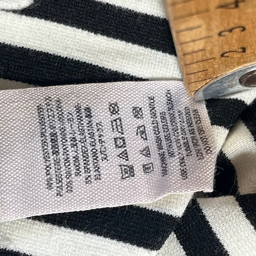 Free People Striped Fit and Flare Dress Womens Small Black White Sleeveless Zip